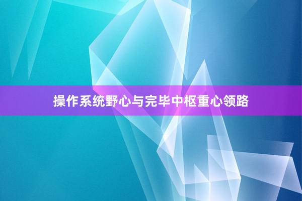 操作系统野心与完毕中枢重心领路