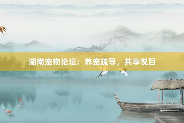 湖南宠物论坛：养宠疏导，共享悦目